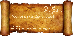 Podhorszky Zsüliet névjegykártya